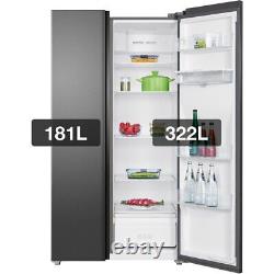 TCL RP503SSF0UK American Fridge Freezer Silver Freestanding