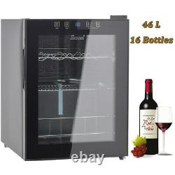 Table Top 16 Bottles Wine Fridge Mini Beverage Drinks Cooler 46L LED Glass Door