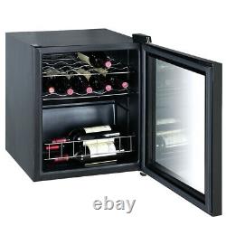 Table Top 16 Bottles Wine Fridge Mini Beverage Drinks Cooler 46L LED Glass Door