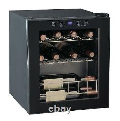 Table Top 16 Bottles Wine Fridge Mini Beverage Drinks Cooler 46L LED Glass Door