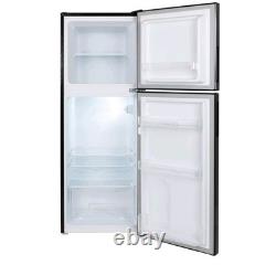 Top Mount Fridge Freezer Black 138L with Adjustable Thermostat Willow WTM138B