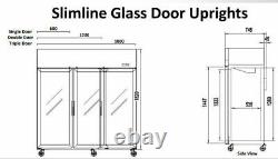 Triple Glass Door Upright Freezer