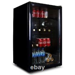 Under Counter Drinks Fridge 118L Beer / Wine Cooler With Glass Door SIA DC1BL