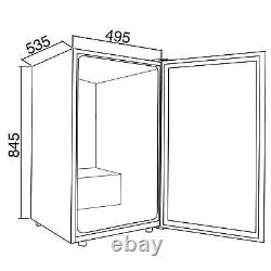 Under Counter Drinks Fridge 118L Beer / Wine Cooler With Glass Door SIA DC1BL