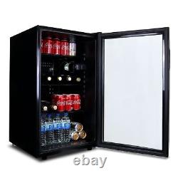 Under Counter Drinks Fridge 118L Beer / Wine Cooler With Glass Door SIA DC1BL