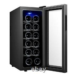 Under Counter Drinks Fridge, 12/16 Bottles Beer And Wine Cooler With Glass Door