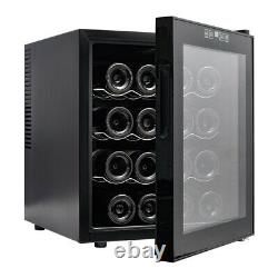 Under Counter Drinks Fridge, 12/16 Bottles Beer And Wine Cooler With Glass Door