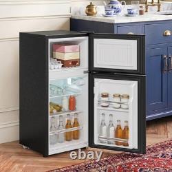 Under Counter Fridge 51L Freestanding Fridge Compact Refrigerator with 2 Doors