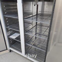 Upright Freezer Double 2 Door White 1152L Kitchen Commercial Refrigeration Po