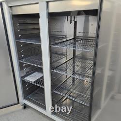Upright Freezer Double 2 Door White 1152L Kitchen Commercial Refrigeration Po