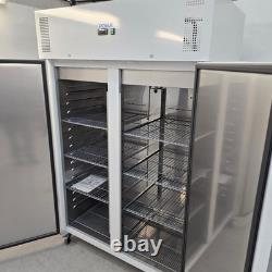 Upright Freezer Double 2 Door White 1152L Kitchen Commercial Refrigeration Po