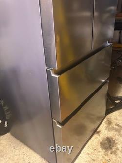 Used Haier HB20FPAAA Freestanding 75/25 French Fridge Freezer, Stainless Steel