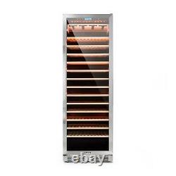 Wine Fridge Cooler Refrigerator 425 L 165 Bottles Glass Door LED Light Black