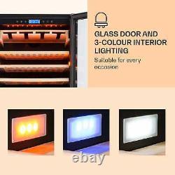 Wine Fridge Cooler Refrigerator 425 L 165 Bottles Glass Door LED Light Black