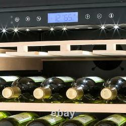 Wine Fridge Cooler Refrigerator 425 L 165 Bottles Glass Door LED Light Black