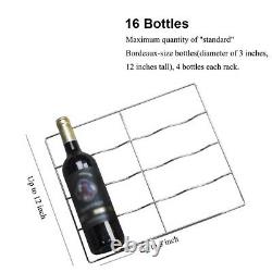 46 Litre 16 Bouteilles Refroidisseur De Vin Acier Inoxydable Porte En Verre Boissons De Bière Réfrigérateur