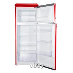 7.6 Cu. Ft. Rétro Mini Réfrigérateur Avec Double Porte Et Véritable Congélateur En Rouge