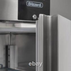 Congélateur à viande Blizzard en acier inoxydable debout à double porte Gastronorm Rrp 3390 £