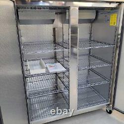 Congélateur vertical à double porte en acier inoxydable pour cuisine commerciale de 1200 litres