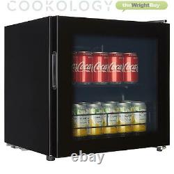 Cookology Bc46bk 48cm Glass Door Beverage Cooler In Black