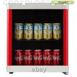 Cookology Mbc46rd Glass Door Beverage & Wine Cooler, Mini Drinks Fridge In Red