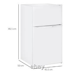 HOMCOM Réfrigérateur Congélateur 88L avec Thermostat à 5 Réglages, Lumière Intérieure