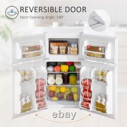 HOMCOM Réfrigérateur Congélateur 88L avec Thermostat à 5 Réglages, Lumière Intérieure