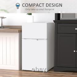 HOMCOM Réfrigérateur Congélateur 88L avec Thermostat à 5 Réglages, Lumière Intérieure