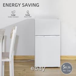 HOMCOM Réfrigérateur Congélateur 88L avec Thermostat à 5 Réglages, Lumière Intérieure
