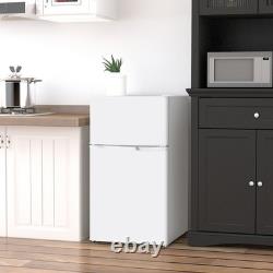 HOMCOM Réfrigérateur Congélateur 88L avec Thermostat à 5 Réglages, Lumière Intérieure