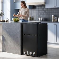HOMCOM Réfrigérateur-congélateur sous plan 88 L avec thermostat à 5 réglages