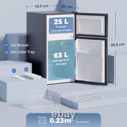 HOMCOM Réfrigérateur-congélateur sous plan 88 L avec thermostat à 5 réglages