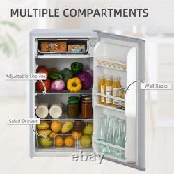 HOMCOM Réfrigérateur-congélateur sous plan autoportant de 91 litres, petit réfrigérateur avec chi