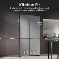 Hisense KitchenFit réfrigérateur-congélateur américain à quatre portes 591 litres argent RQ768N4GVE