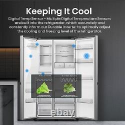 Hisense Pureflat 632 Litres Réfrigérateur Congélateur Américain 4 Portes en Acier Inoxydable RS818N4IIE