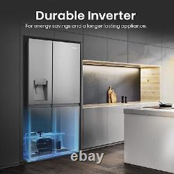 Hisense Pureflat 632 Litres Réfrigérateur Congélateur Américain 4 Portes en Acier Inoxydable RS818N4IIE