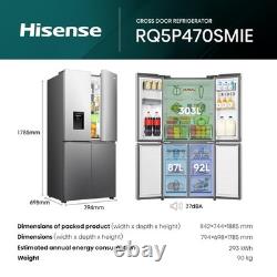 Hisense RQ5P470SMIE Réfrigérateur-congélateur américain connecté Wi-Fi à portes croisées avec eau