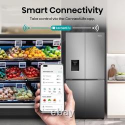 Hisense RQ5P470SMIE Réfrigérateur-congélateur américain connecté Wi-Fi à portes croisées avec eau