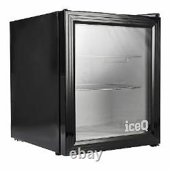 Iceq 49 Litre Glass Door Petit Réfrigérateur À Boissons Pour Vin, Bière, Bouteilles Noires