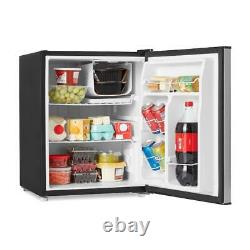Mini Réfrigérateur 2.7 Cu Ft En Acier Inoxydable Porte Simple Petit Bureau De Dortoir De Réfrigérateur