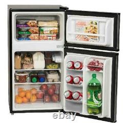 Mini Réfrigérateur À Deux Portes 3.2 Cu Ft Avec Congélateur Home Office Réfrigérateur Compact Noir