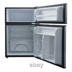 Mini Réfrigérateur Petit Réfrigérateur Congélateur 3.1 Cu Ft Deux Portes Compacte Inoxydable Cool