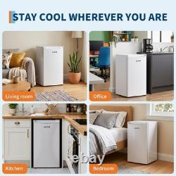 Mini-réfrigérateur portable de 92 L avec 5 réglages de température, réfrigérateur vertical à porte unique