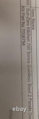 Panneau de porte en acier inoxydable Sub Zero série 700 réfrigérateur congélateur à tiroirs 36 70006794