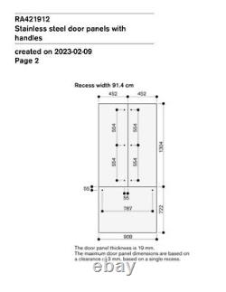 Panneaux de porte en acier inoxydable Gaggenau RA421912 pour réfrigérateur congélateur RY492