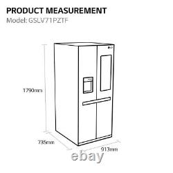Réfrigérateur Congélateur Américain LG Autonome Acier ThinQ 635L GSLV70PZTF, Grade B