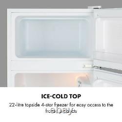 Réfrigérateur Congélateur Autoportant 2 Portes Nourriture Boissons Glacées Rangement De La Barre De Refroidissement 87l Blanc