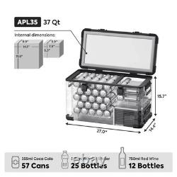 Réfrigérateur/Congélateur ICECO 35L Double Zone NOIR GERMAN SECOP Intégré