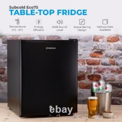 Réfrigérateur Mini Table Top Subcold 75L avec Zone Congélateur Ice Box ECO75 LED Noir