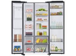 Réfrigérateur américain Samsung 634L avec glace et eau - Noir - RS68CG883DB1EU OUVERTE BOX